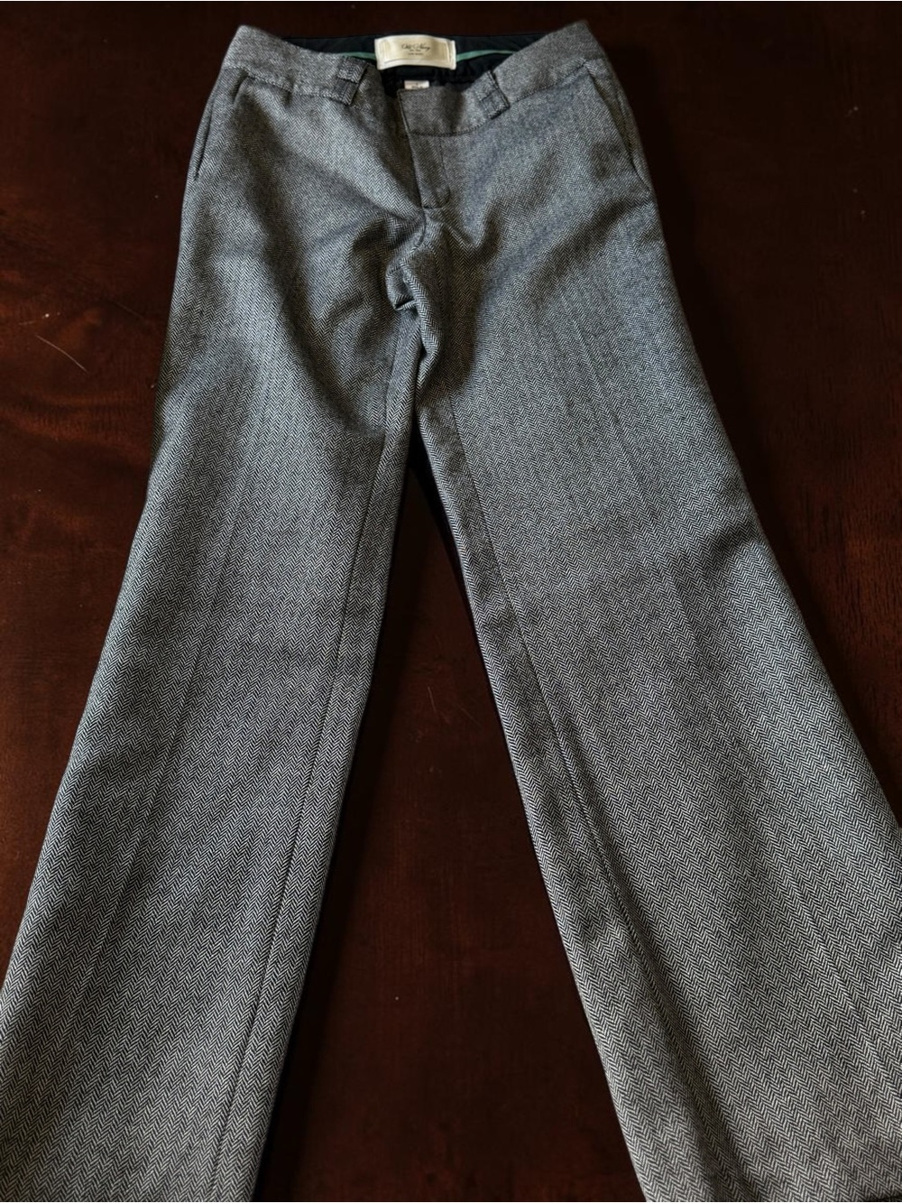 Old Navy Wool Blend Herringbone Dress Pants Size 2R Y2K Siren Trouser Low Waist